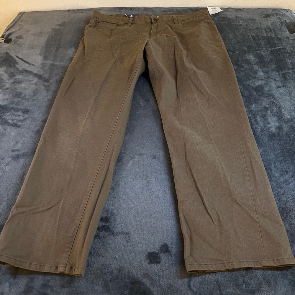 IZOD Comfort Stretch Pants Vintage Khaki Straight Leg‎ Relaxed Brown Mens 38x30"